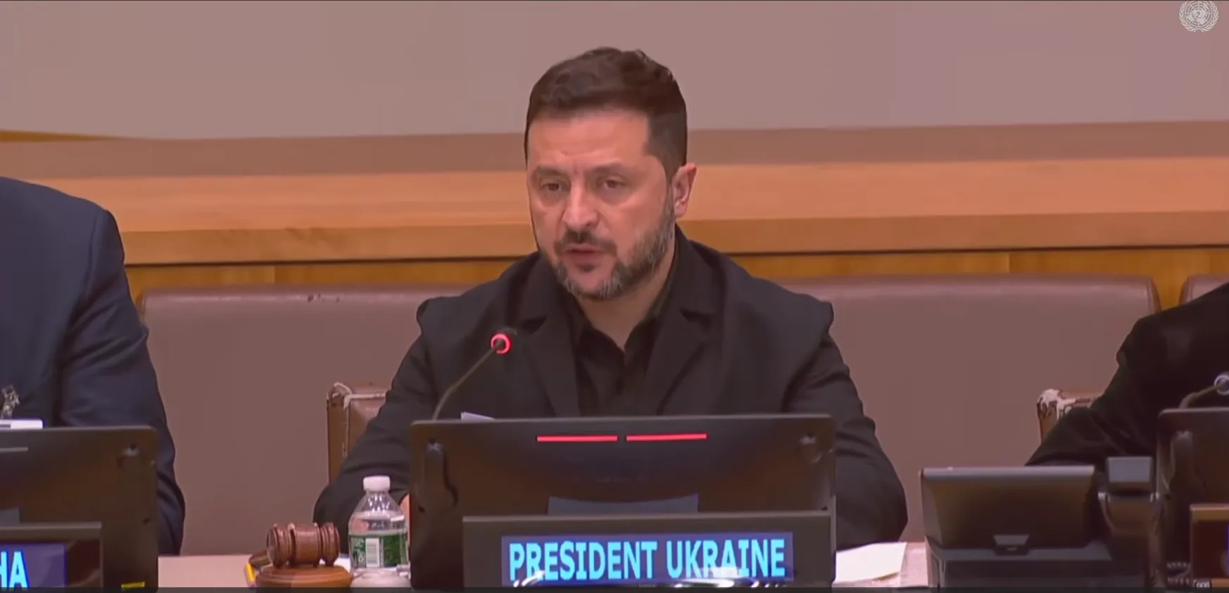 Володимир Зеленський на саміті Кримської платформи у Нью-Йорку.