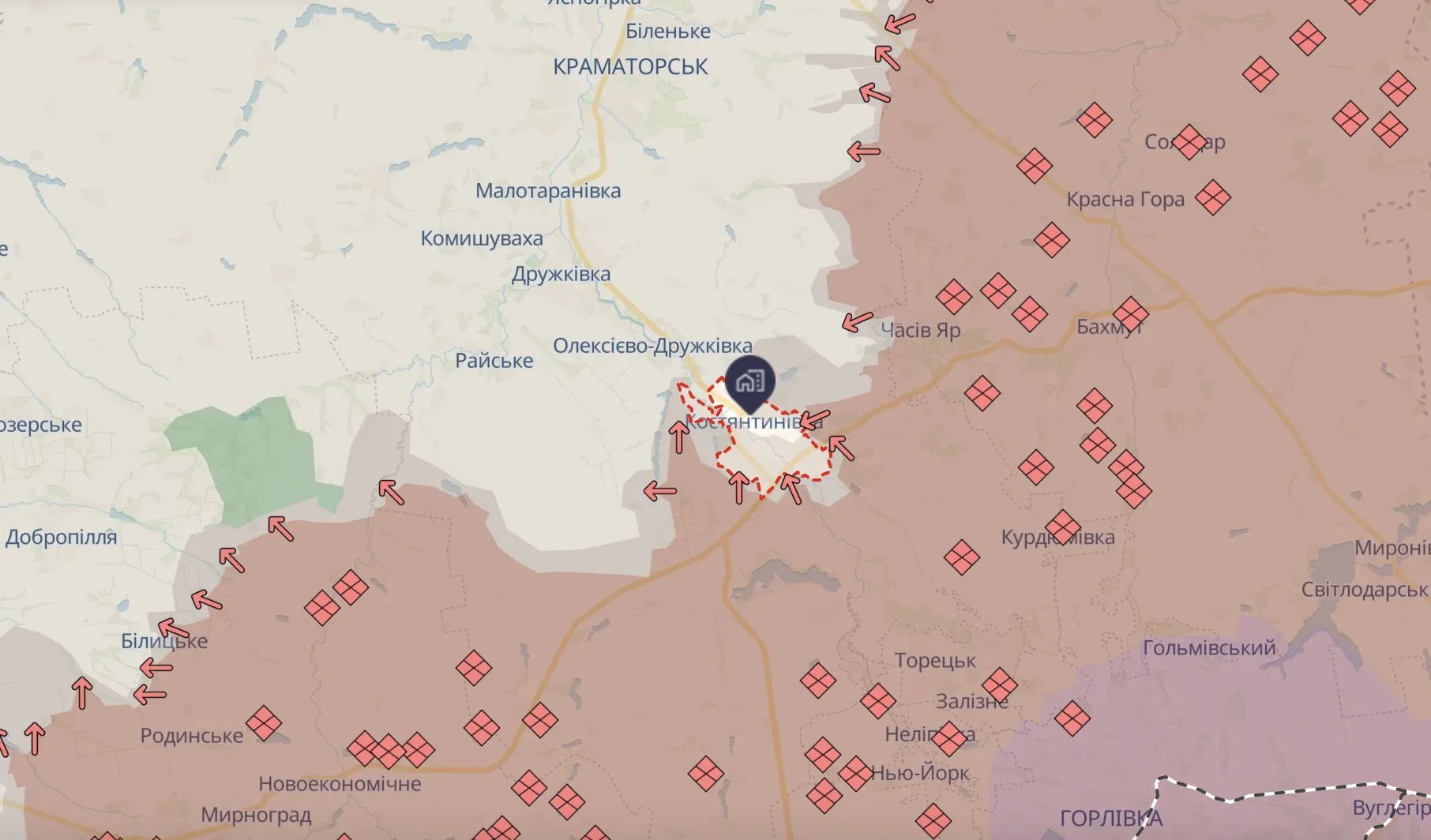 Константиновка на карте.