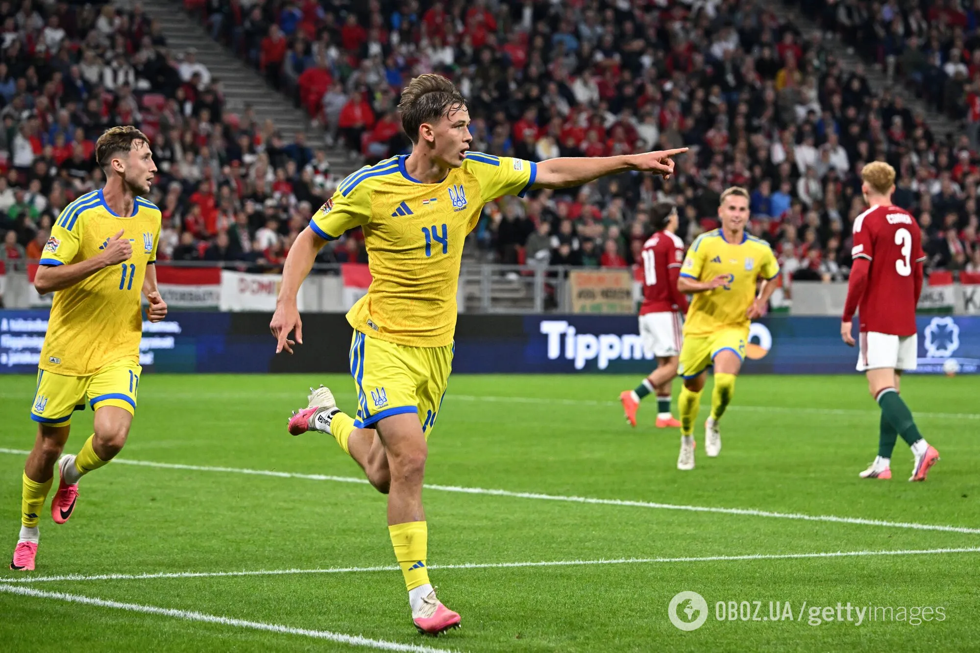 Данило Сикан забил в матче Венгрия — Украина.