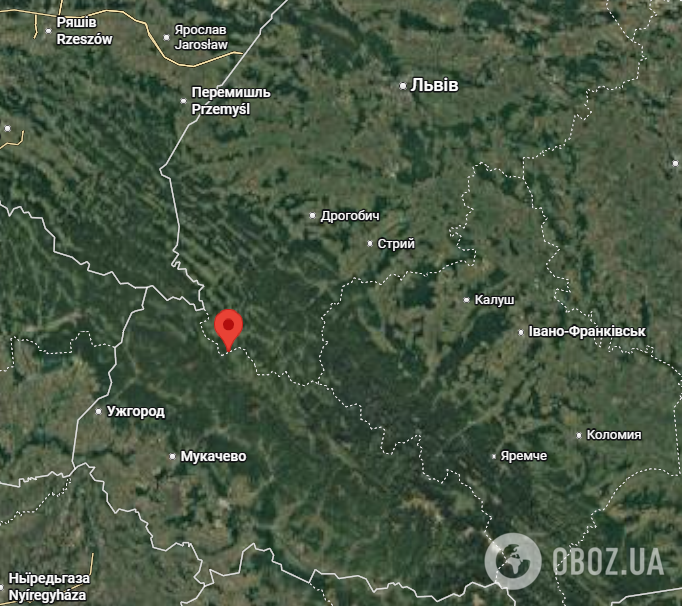 Заказник "Пікуй" на карті.
