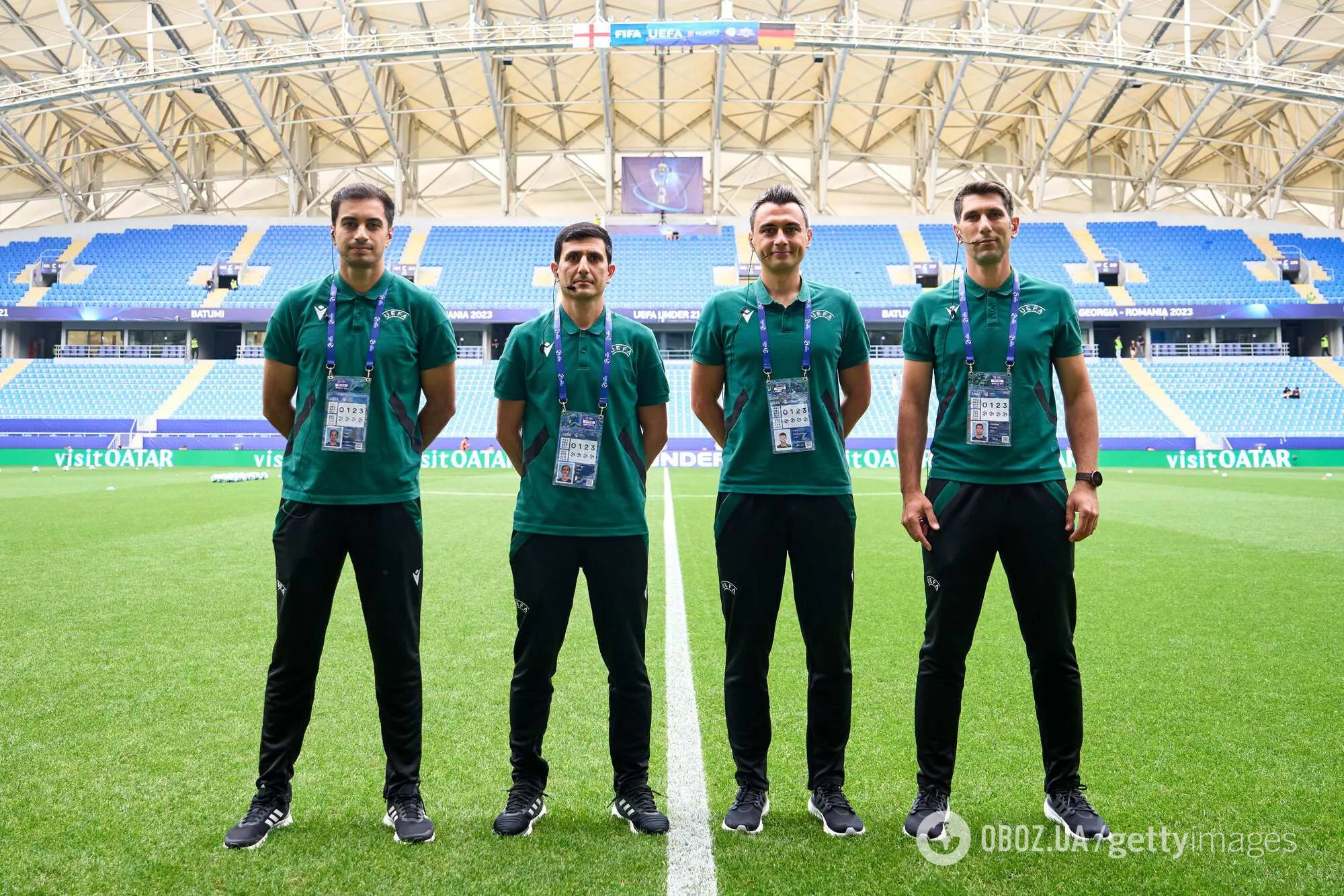 Акіф Аміралі (крайній ліворуч), Аліяр Агаєв (другий ліворуч) і Зейнал Зейналов (крайній праворуч)