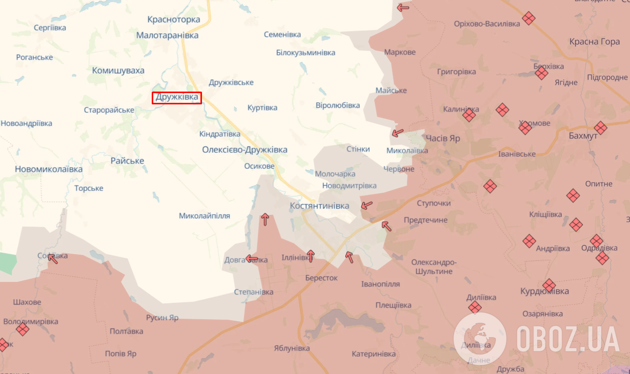 Город Дружковка на карте.