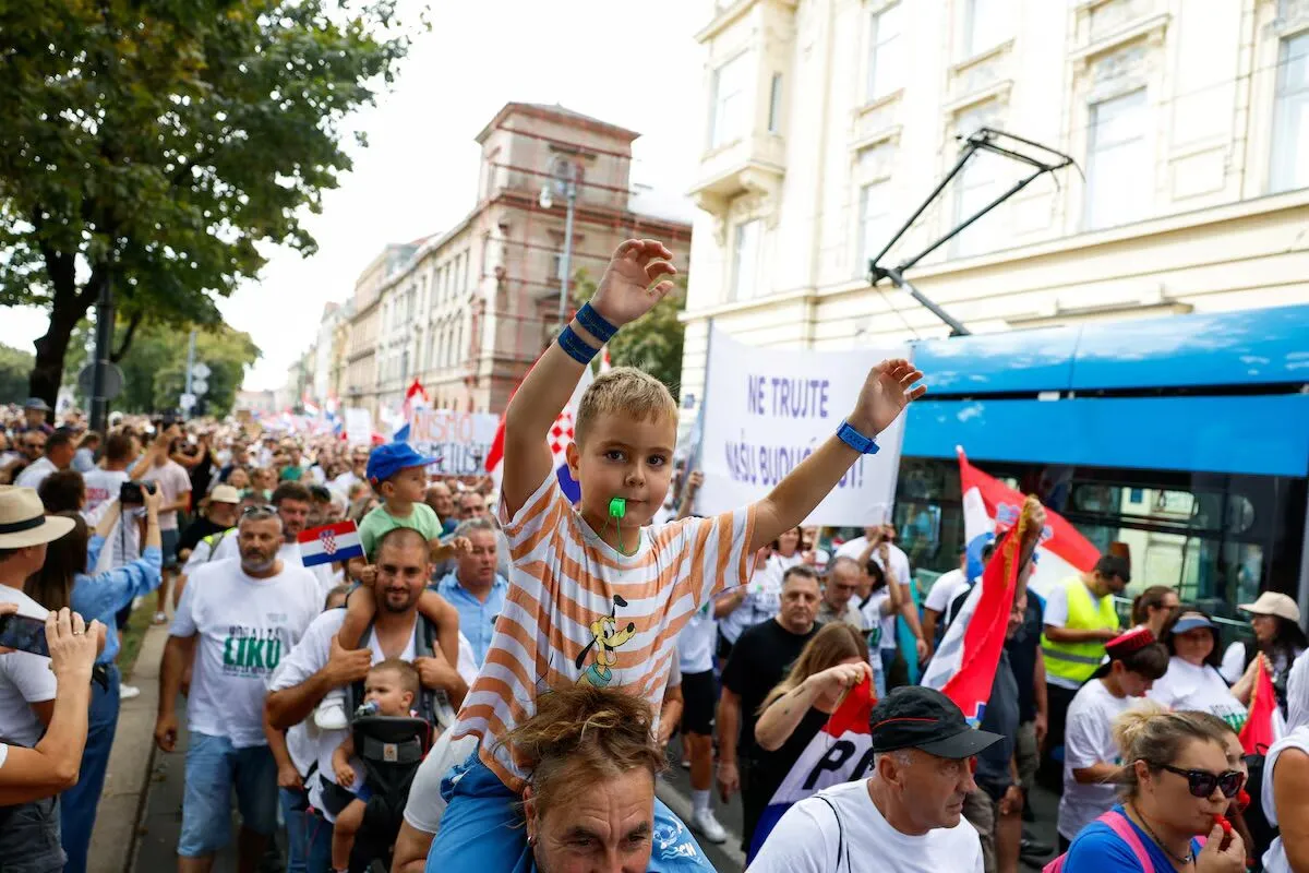 Протест в Хорватии.