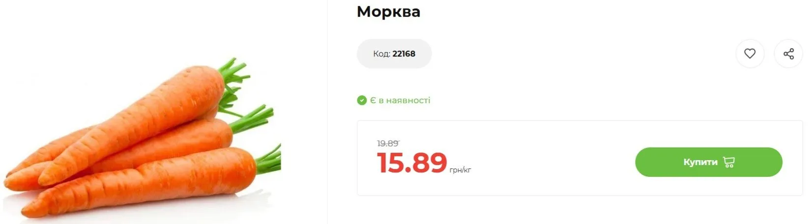 На скільки знизились ціни на моркву