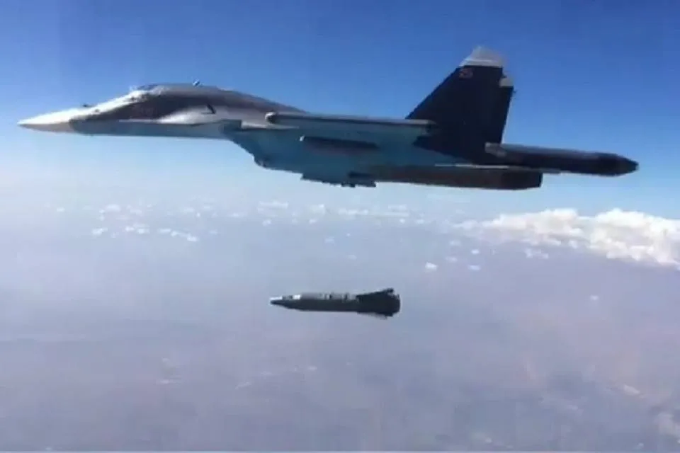 Сброс КАБ-1500 с Су-34