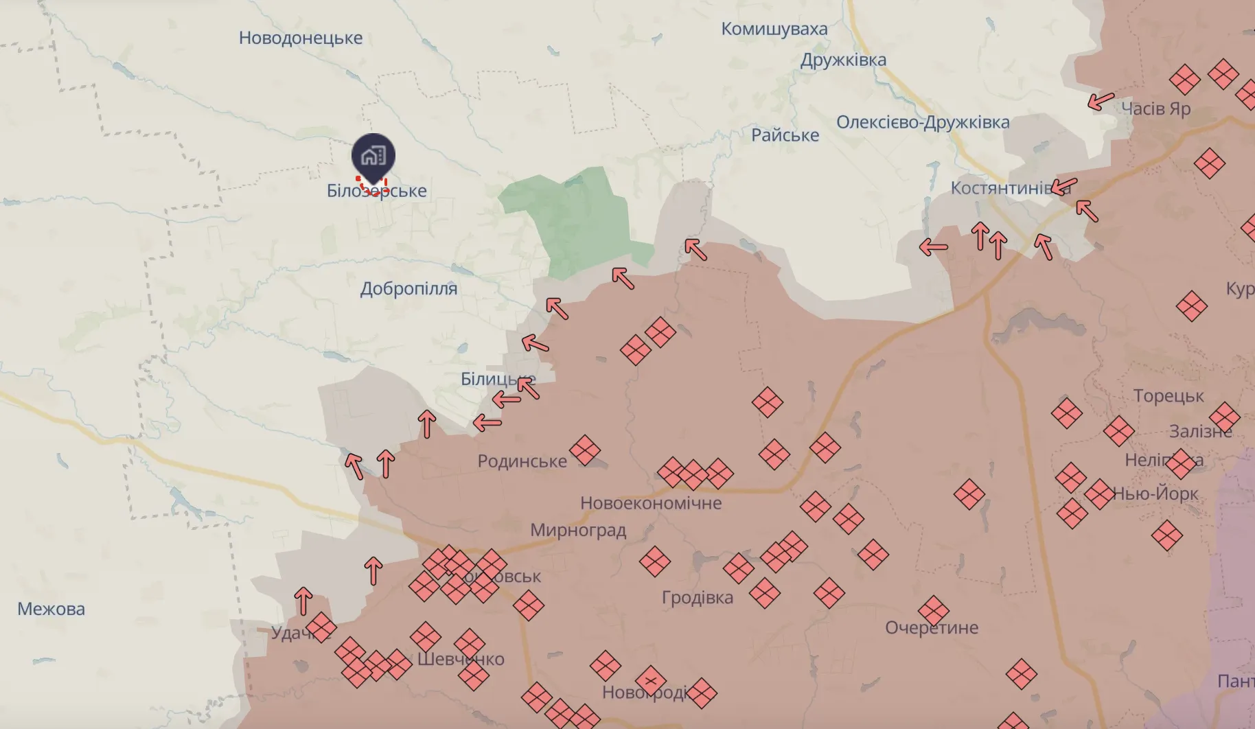 Білозерське на карті.