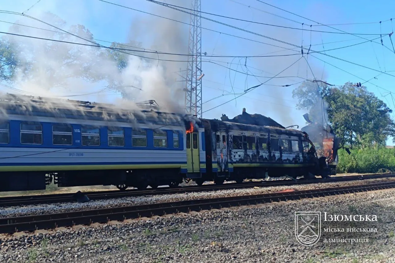 Пострадавший поезд "Харьков – Изюм"