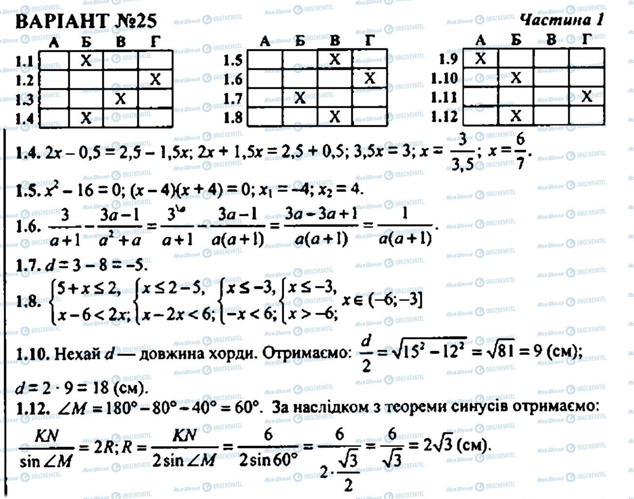 ДПА Математика 9 клас сторінка 1