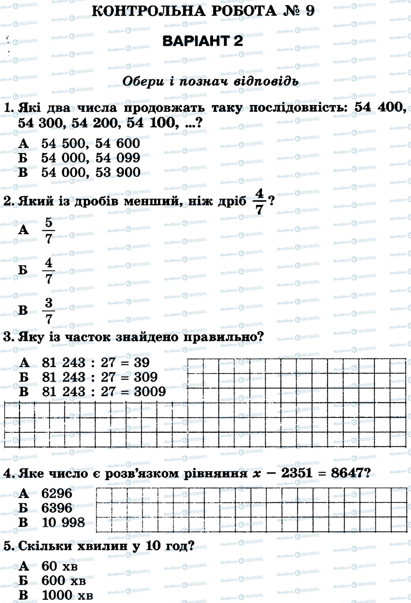 ДПА Математика 4 клас сторінка 1-5