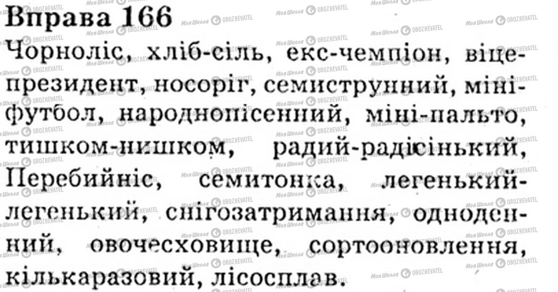 ГДЗ Українська мова 6 клас сторінка Bnp.166