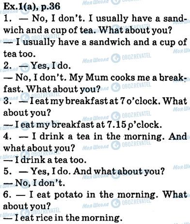 ГДЗ Англійська мова 6 клас сторінка ex.1(a),p36