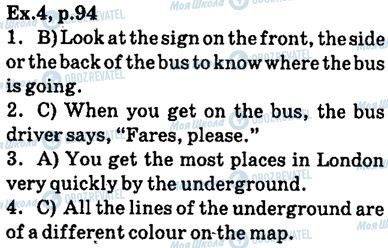 ГДЗ Англійська мова 6 клас сторінка ex.4,p94