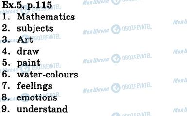 ГДЗ Английский язык 6 класс страница ex.5,p115