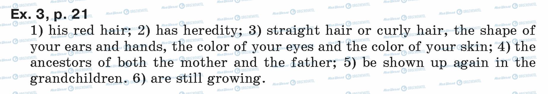 ГДЗ Англійська мова 7 клас сторінка ex.3.p.21