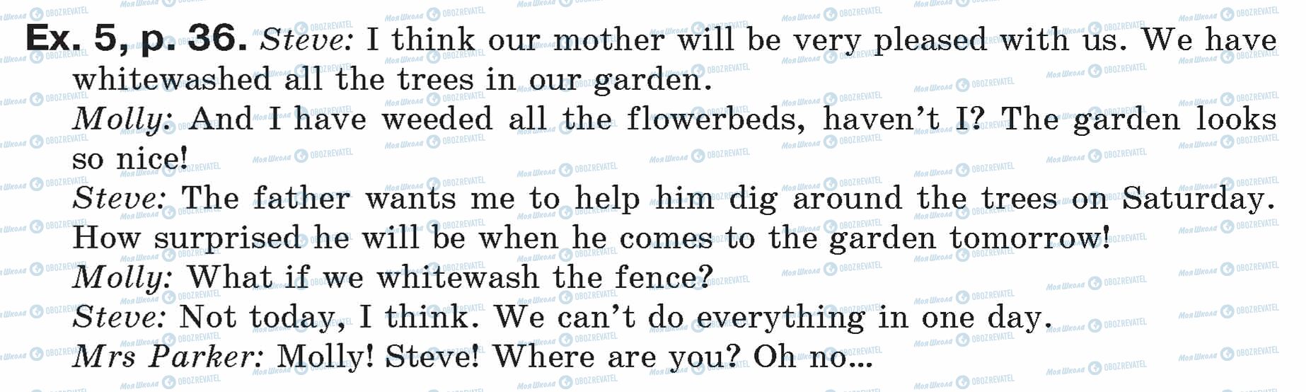 ГДЗ Английский язык 7 класс страница ex.5.p.36
