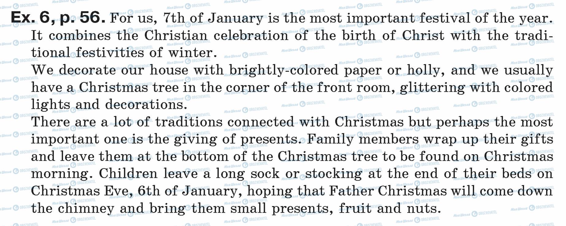 ГДЗ Английский язык 7 класс страница ex.6.p.56