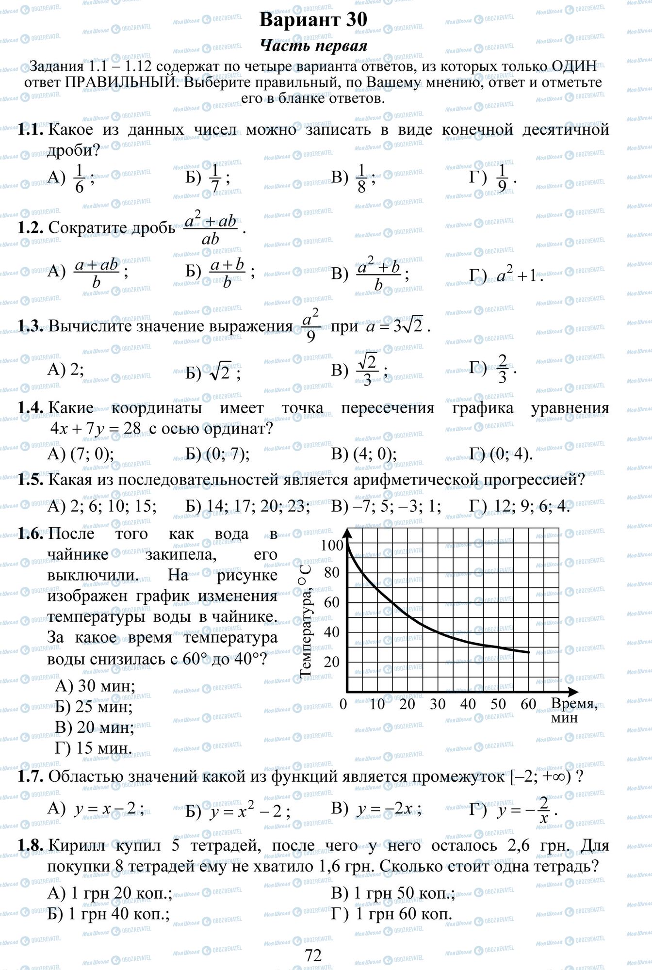 ДПА Математика 9 клас сторінка 1-8