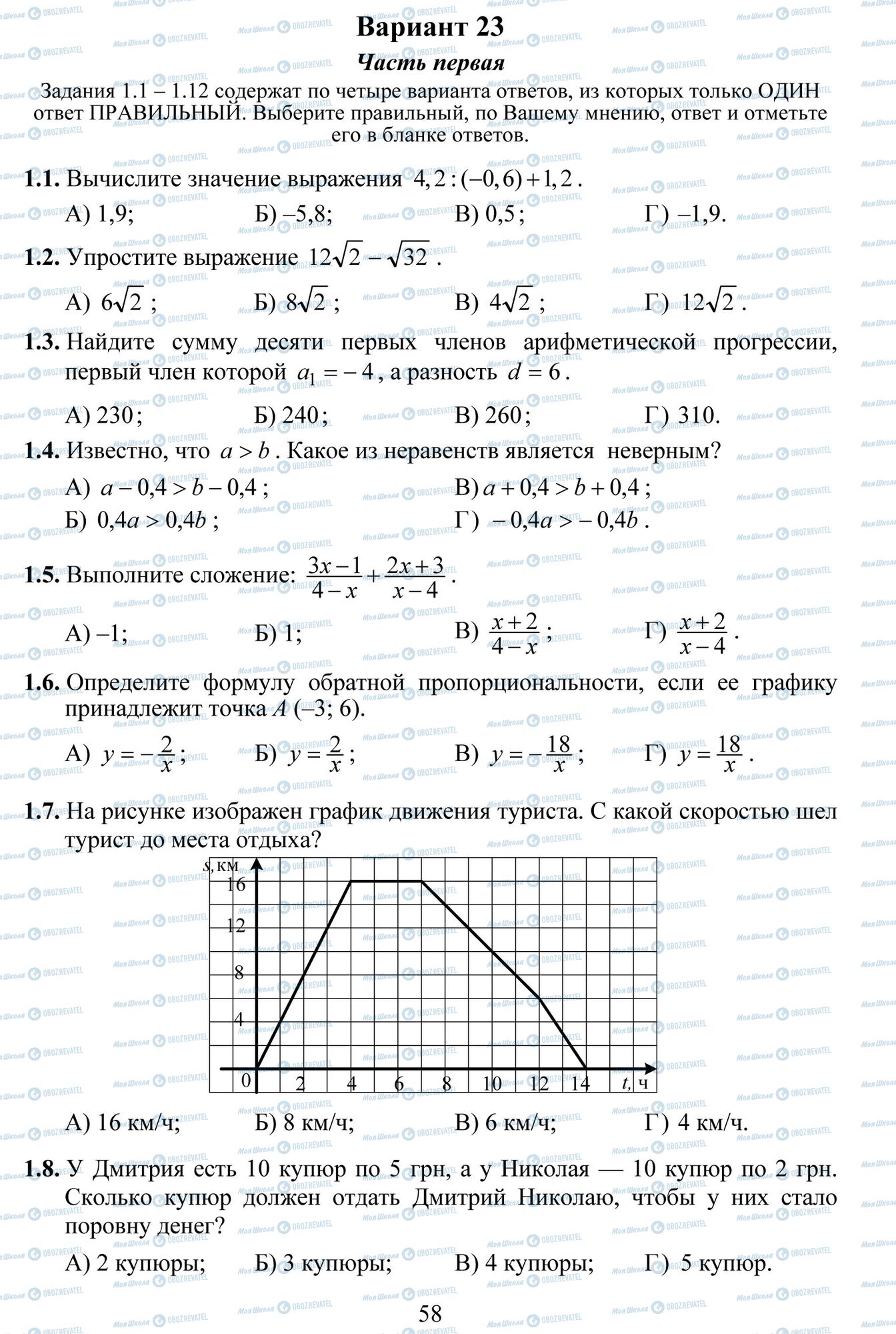 ДПА Математика 9 клас сторінка 1-8