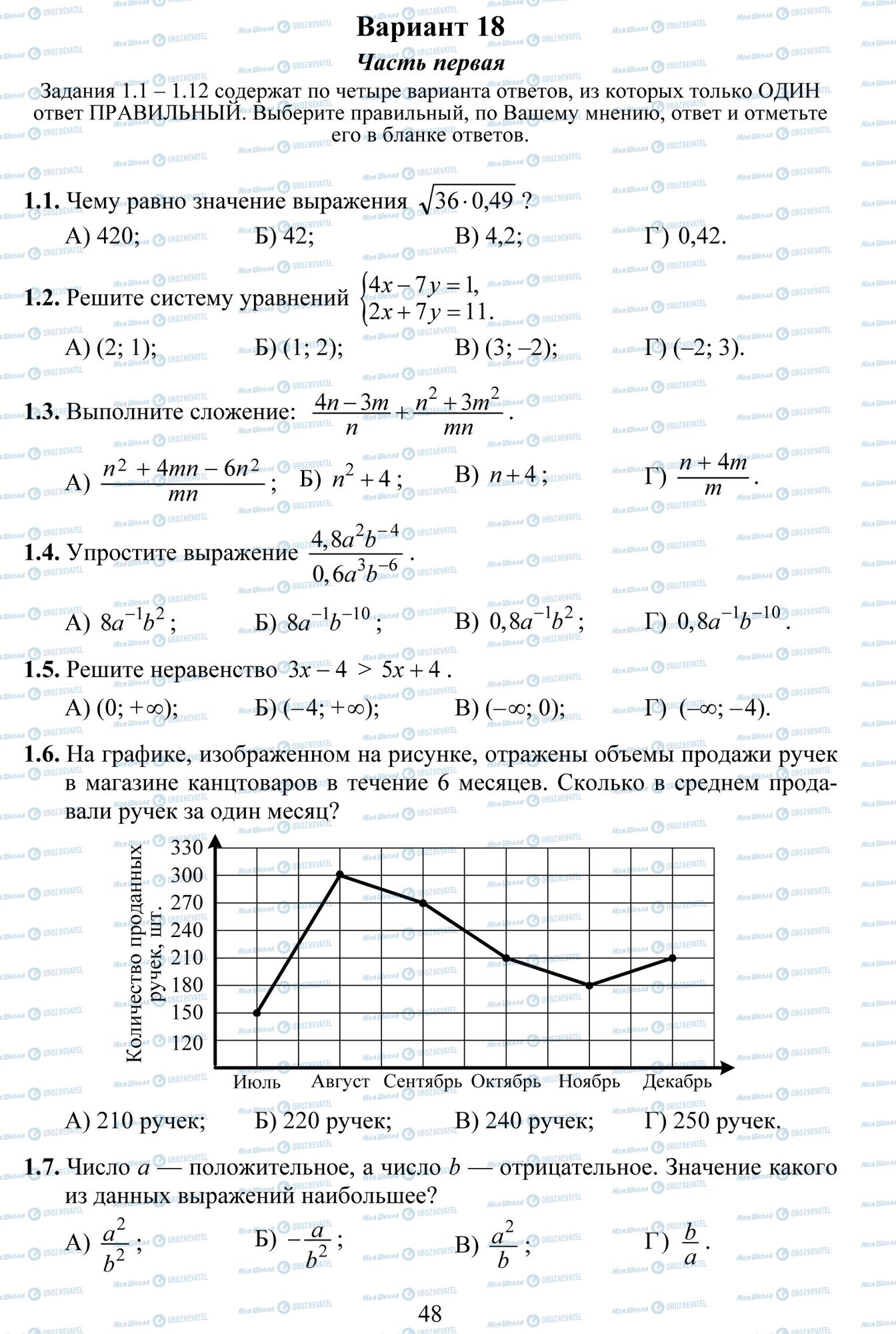 ДПА Математика 9 класс страница 1-7