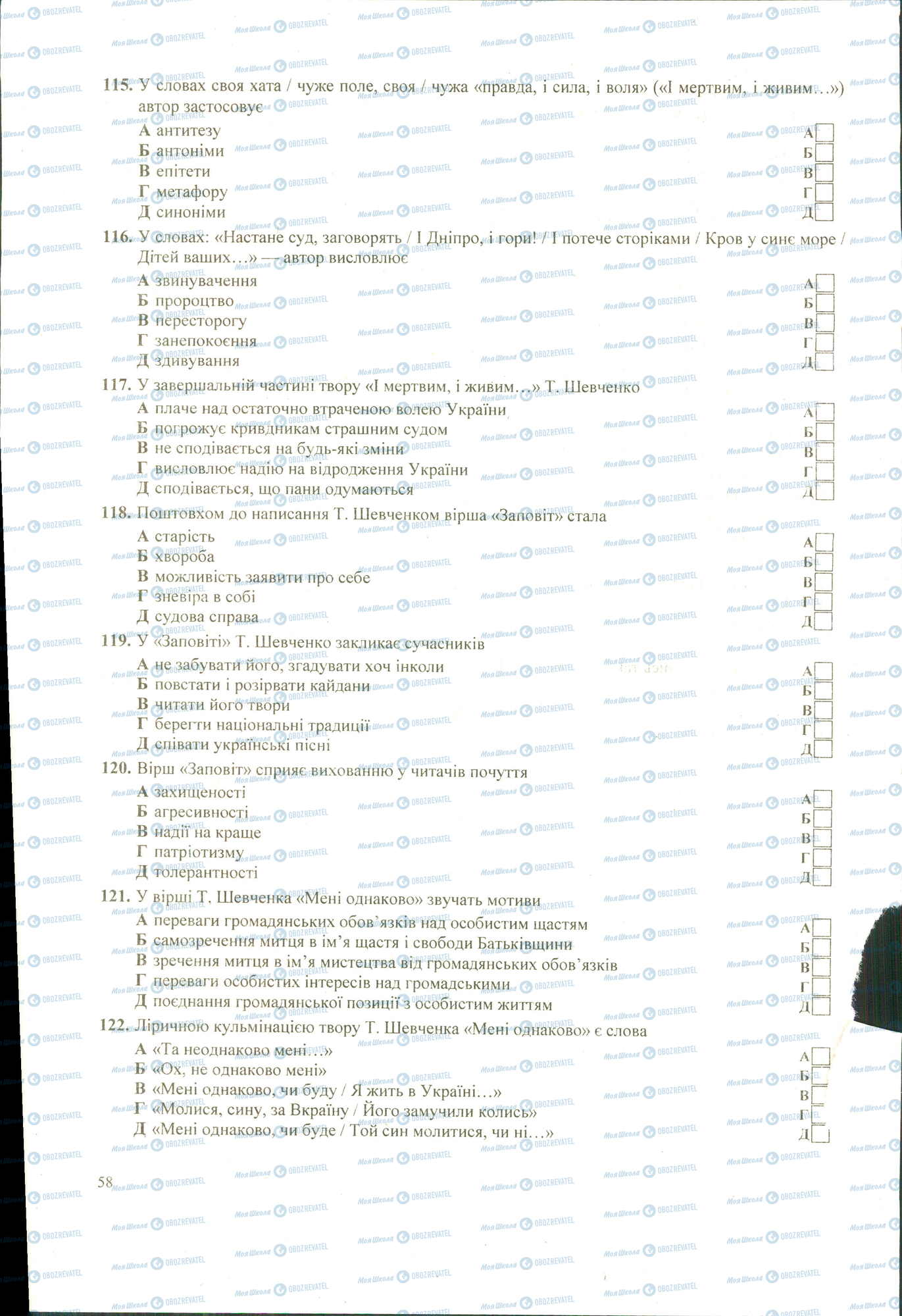 ЗНО Укр лит 11 класс страница 115-122