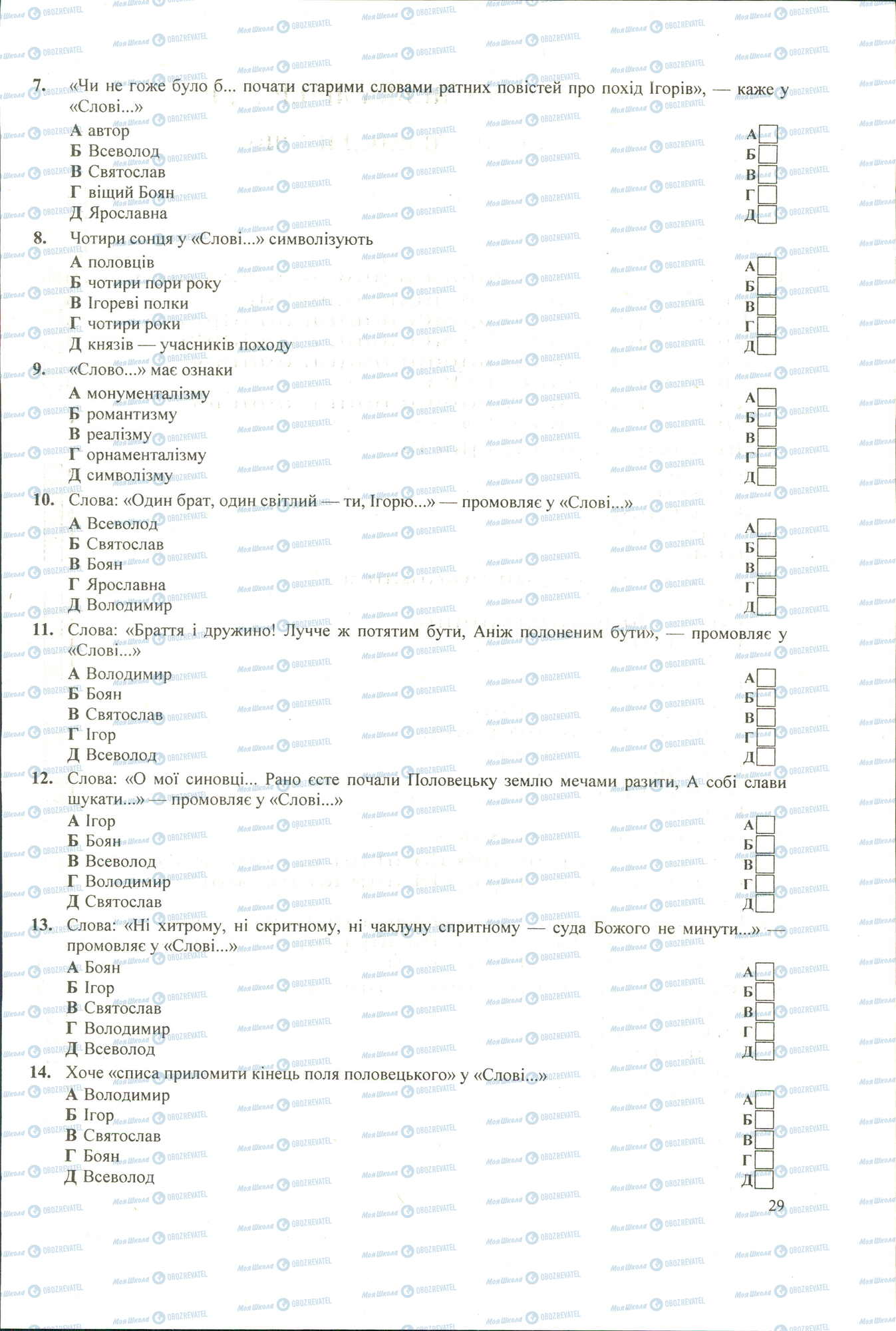 ЗНО Укр лит 11 класс страница 7-14