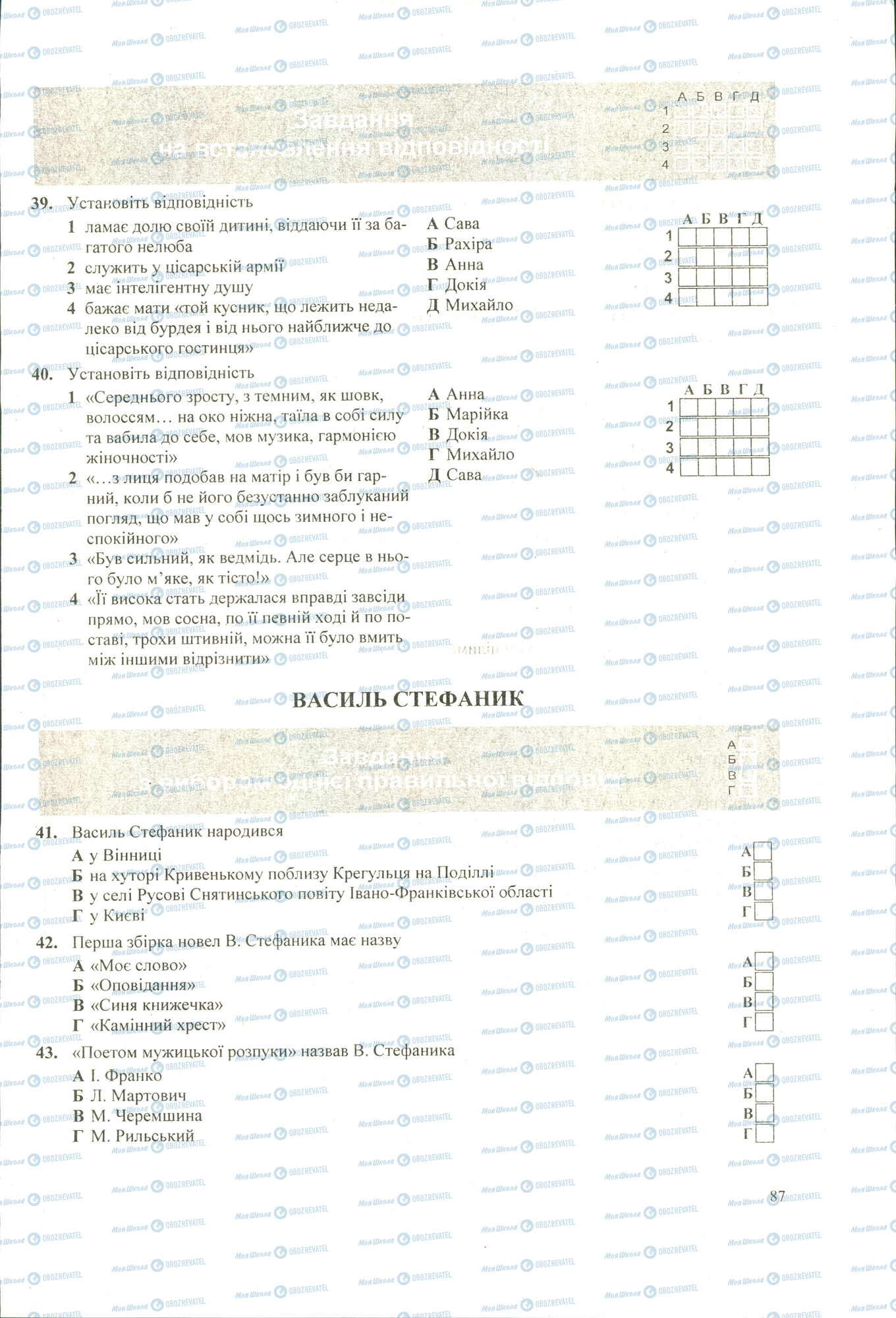 ЗНО Українська література 11 клас сторінка 39-43