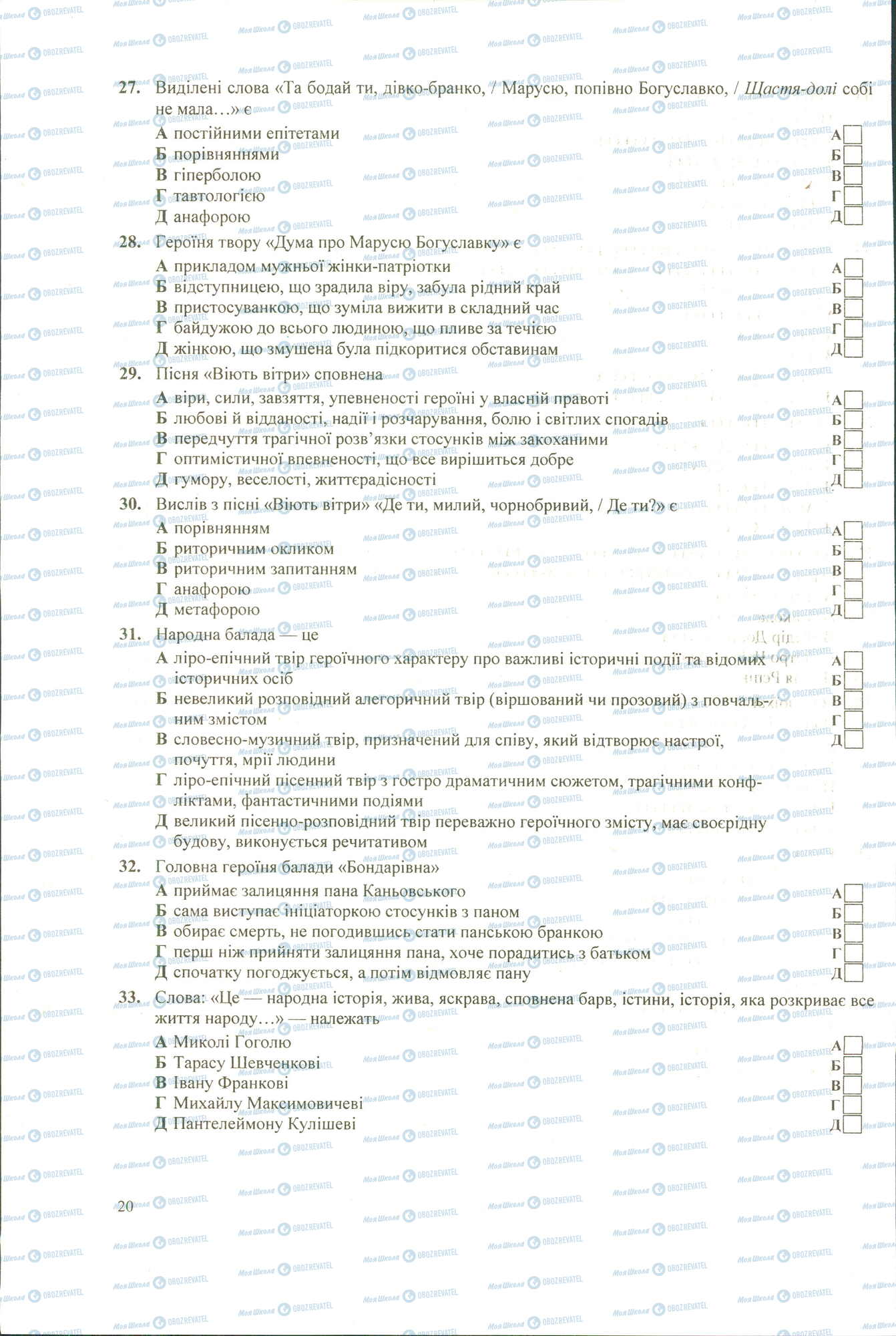 ЗНО Укр лит 11 класс страница 27-33