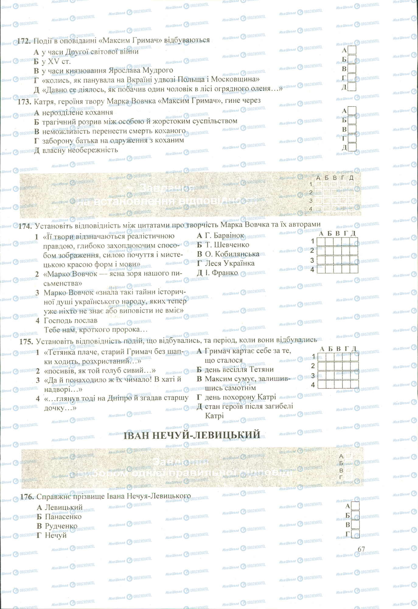 ЗНО Українська література 11 клас сторінка 172-176
