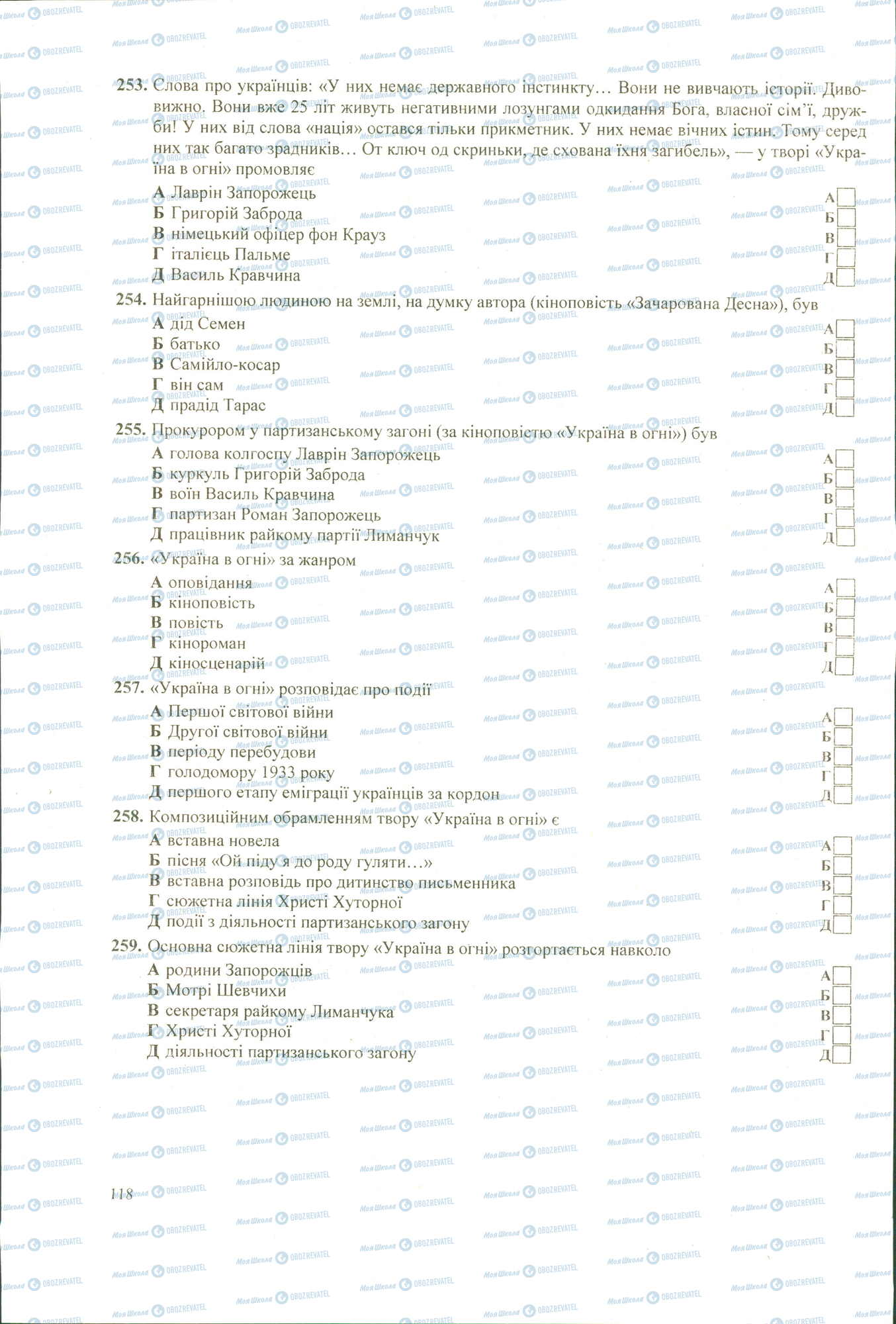 ЗНО Укр лит 11 класс страница 253-259