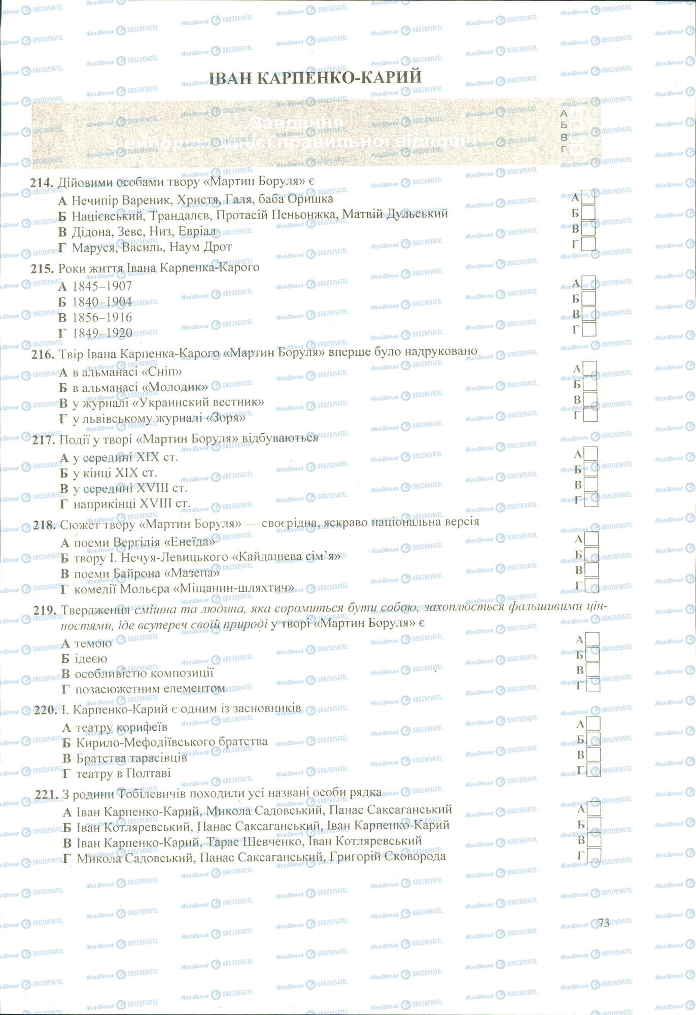 ЗНО Українська література 11 клас сторінка 214-221