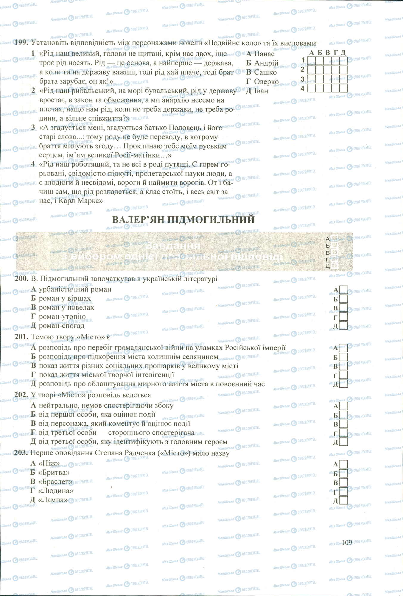 ЗНО Українська література 11 клас сторінка 199-203
