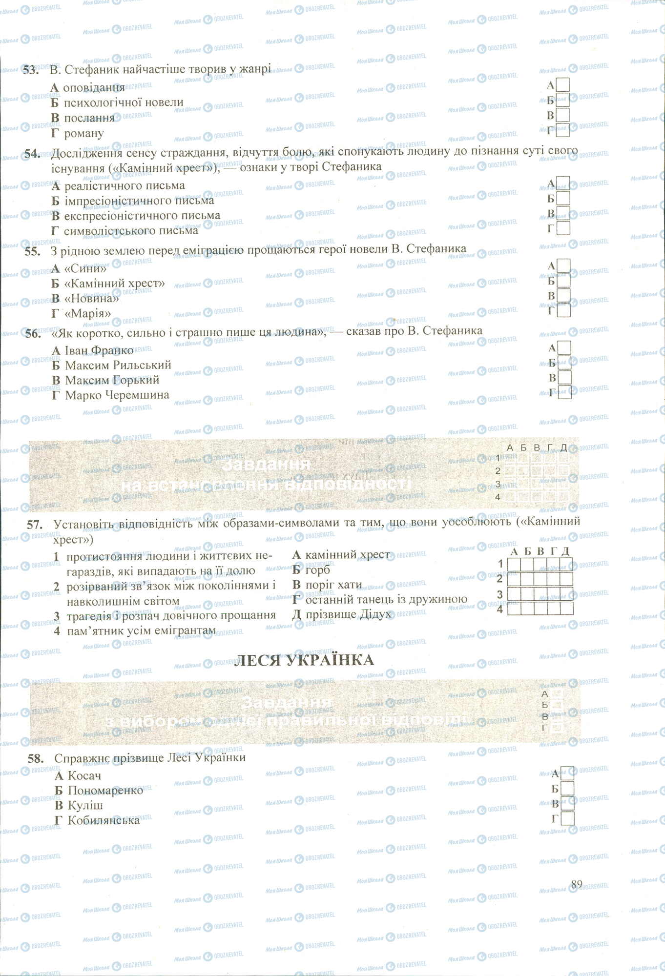 ЗНО Українська література 11 клас сторінка 53-58