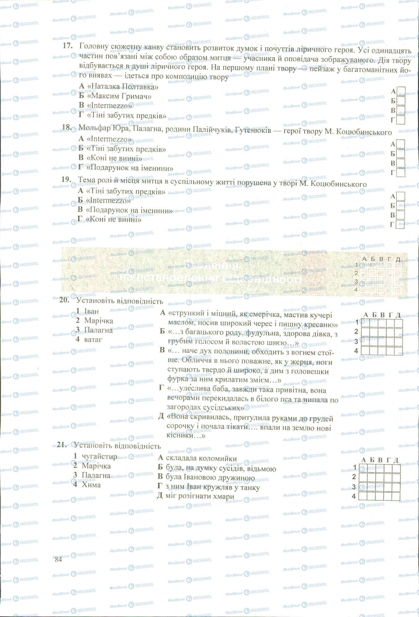 ЗНО Українська література 11 клас сторінка 17-21