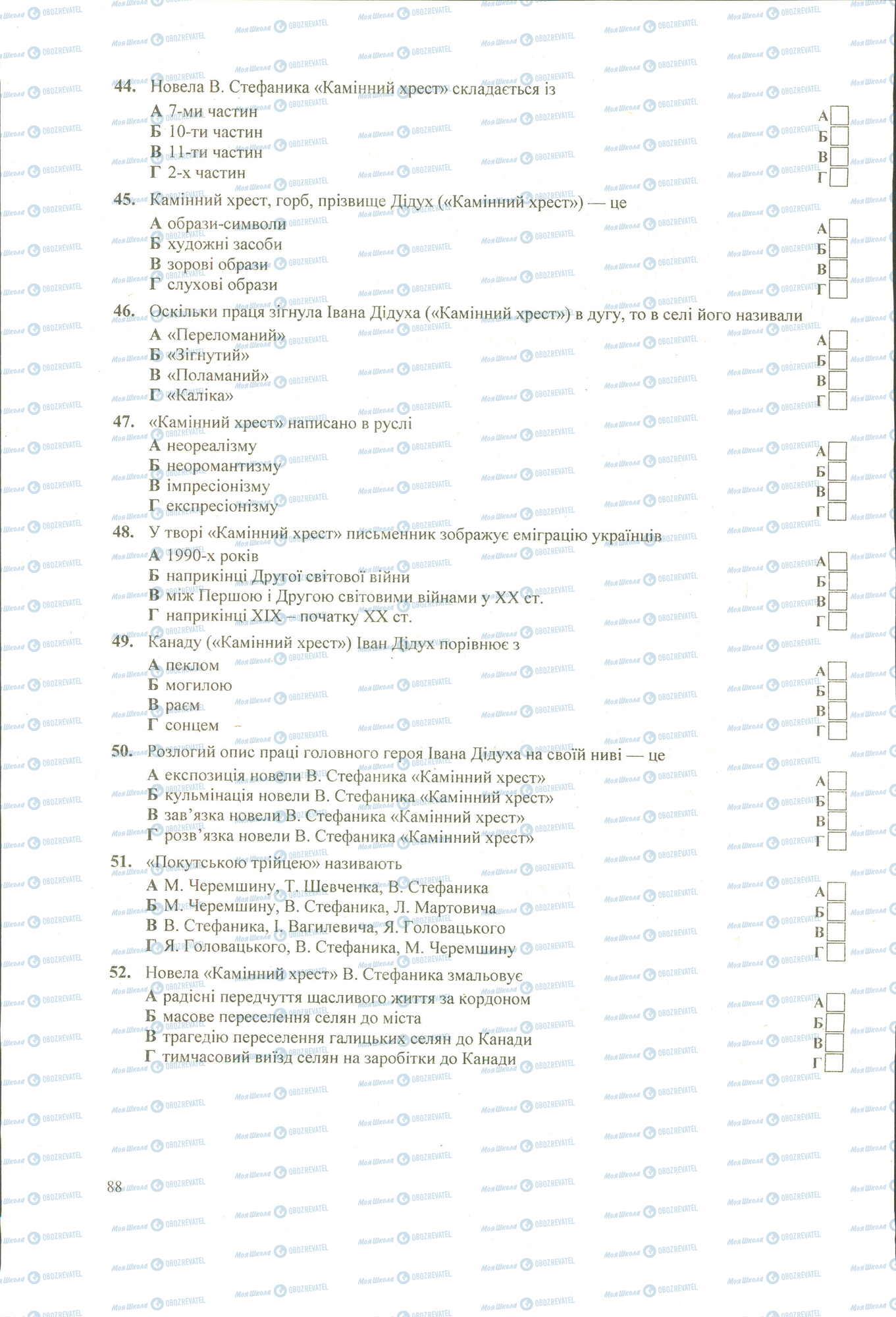 ЗНО Українська література 11 клас сторінка 44-52