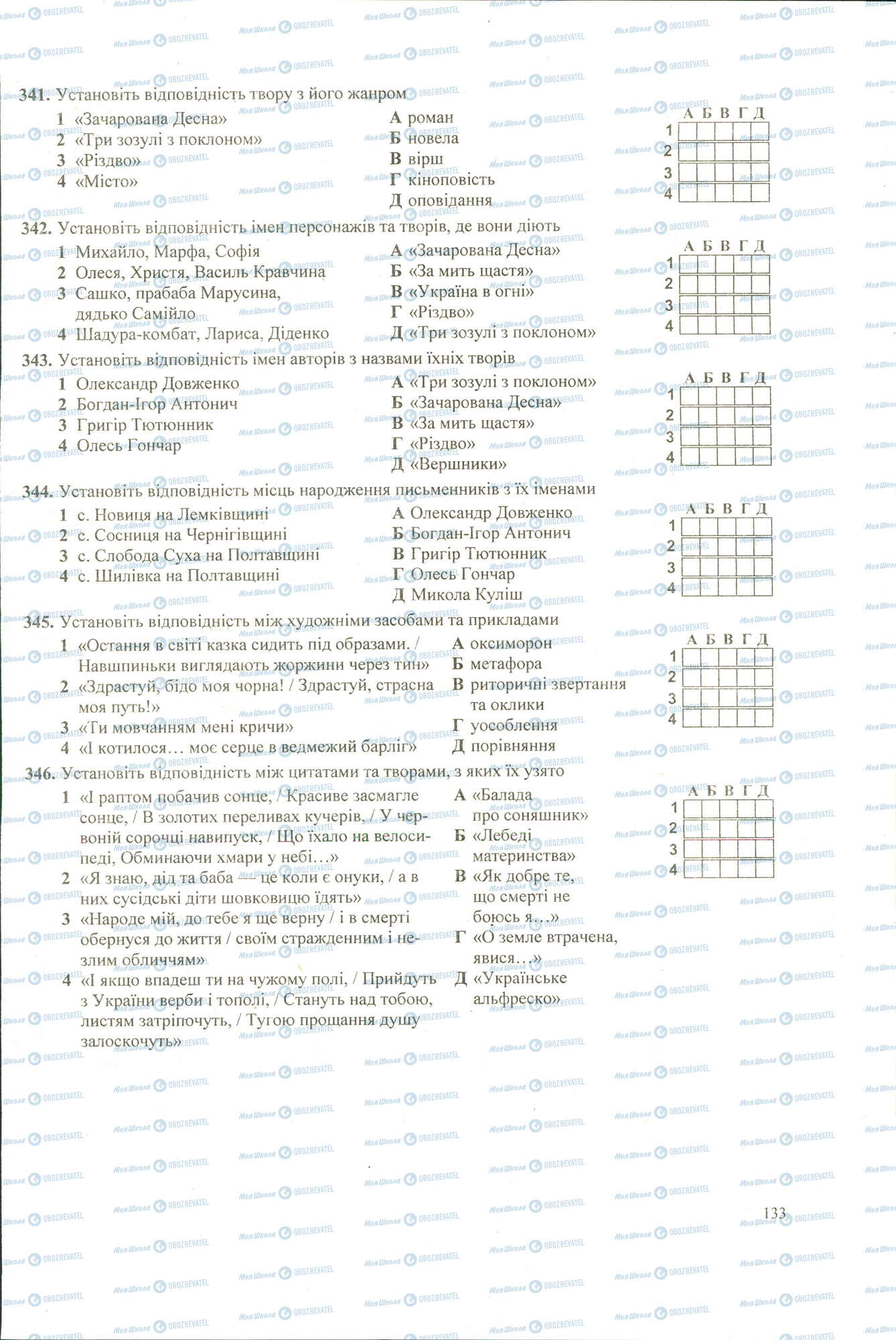 ЗНО Українська література 11 клас сторінка 341-346