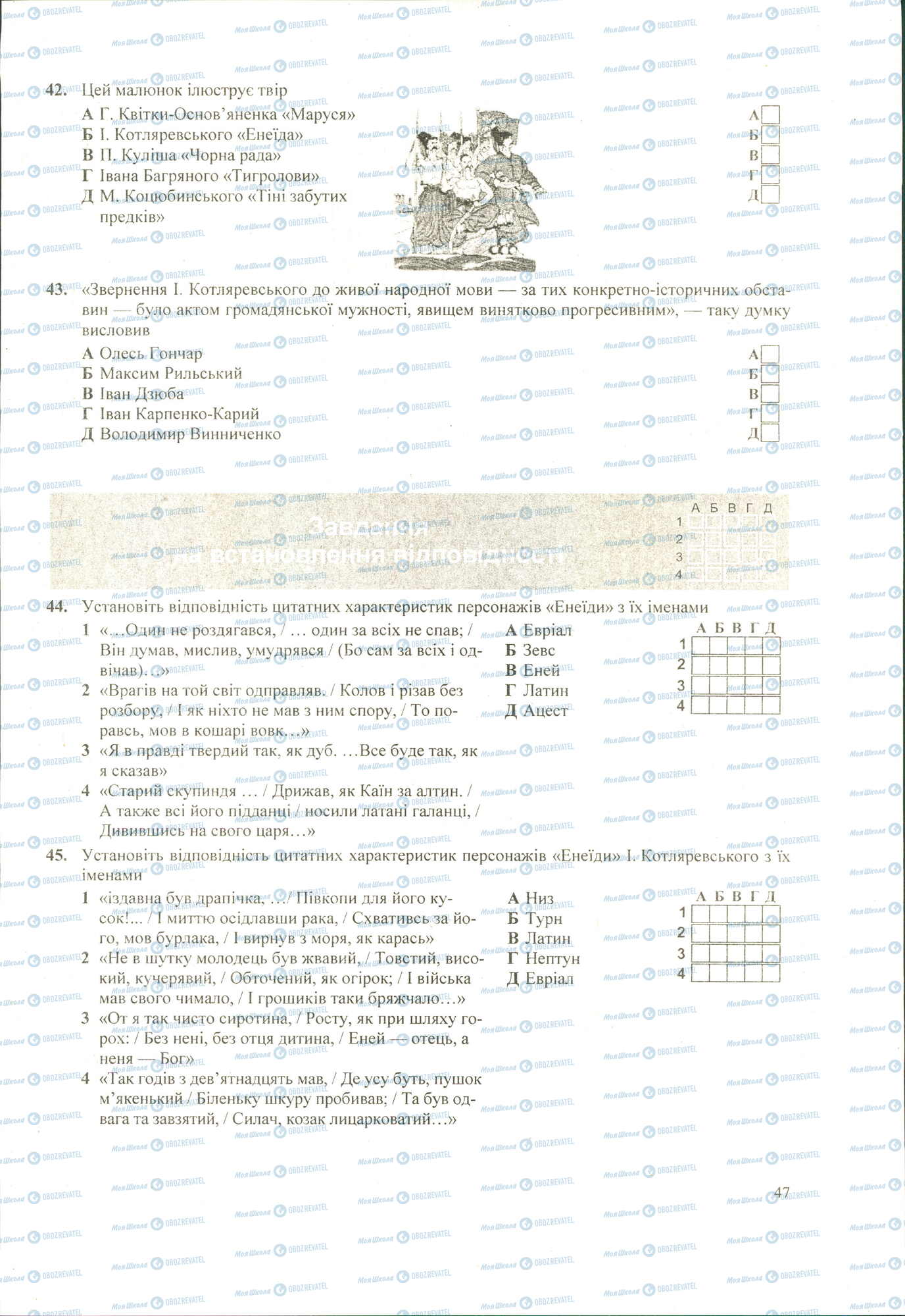 ЗНО Українська література 11 клас сторінка 42-45