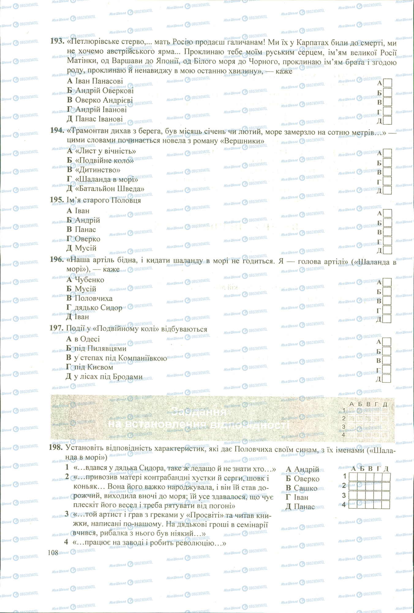 ЗНО Укр лит 11 класс страница 193-198