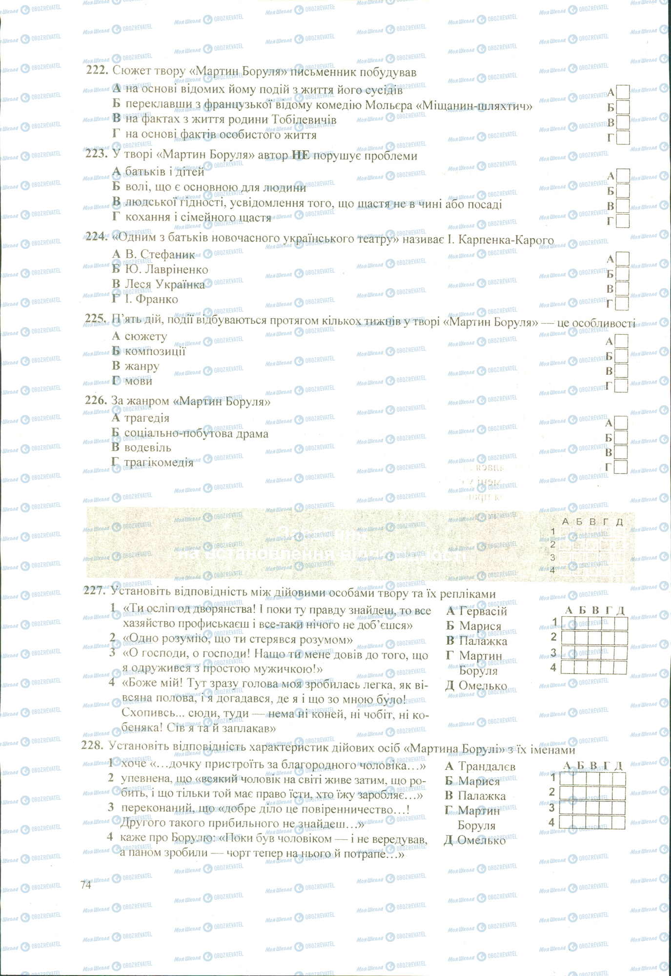 ЗНО Укр лит 11 класс страница 22-228