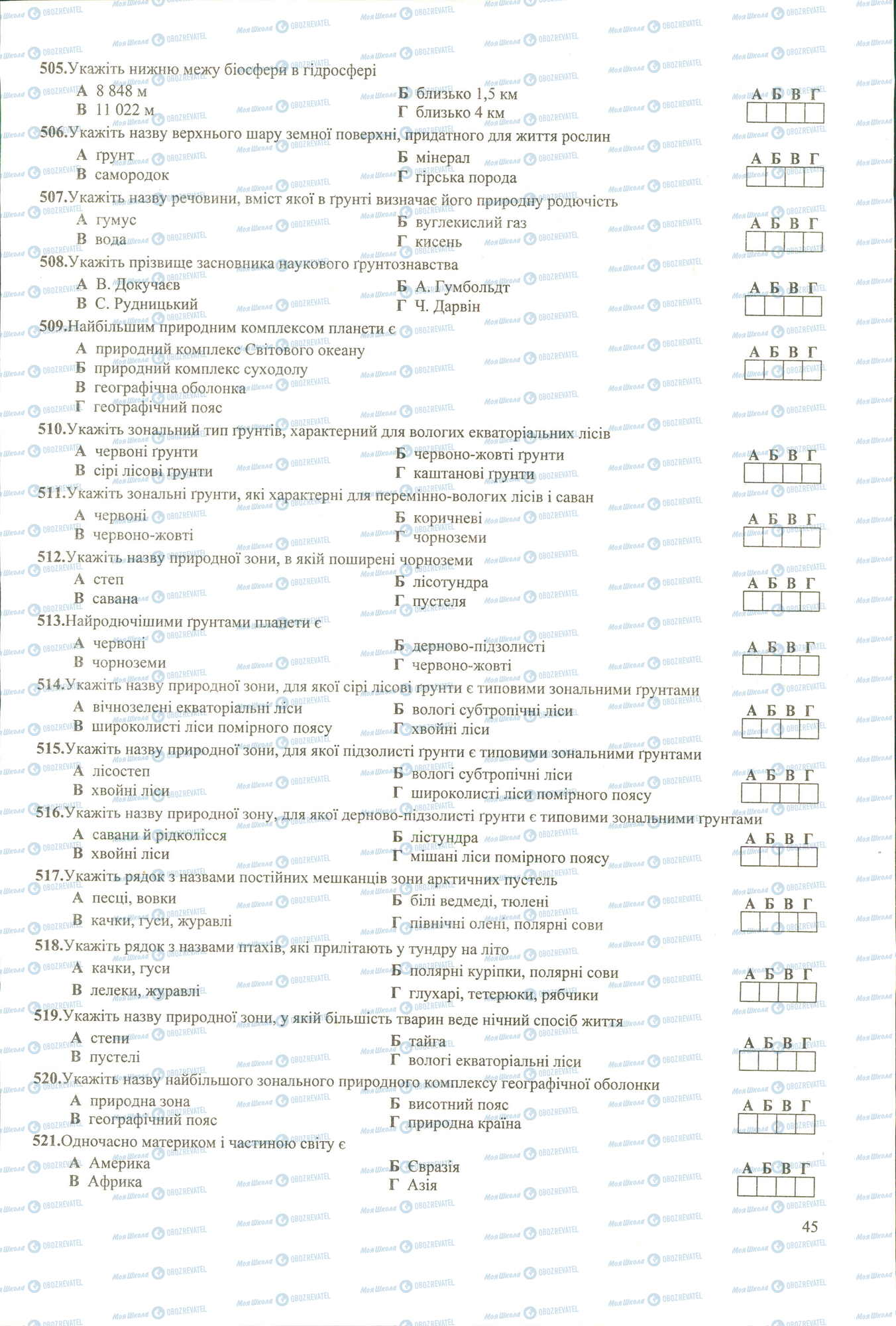 ЗНО География 11 класс страница 505-521