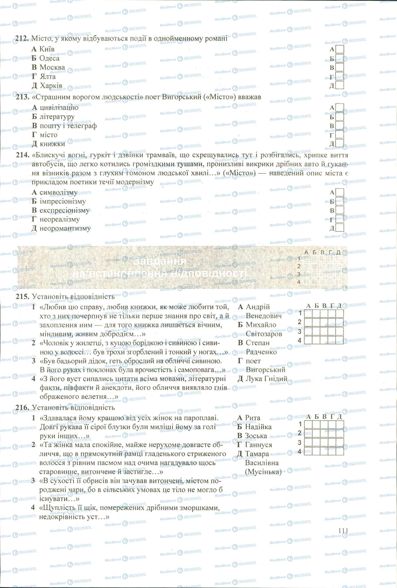 ЗНО Укр лит 11 класс страница 212-216