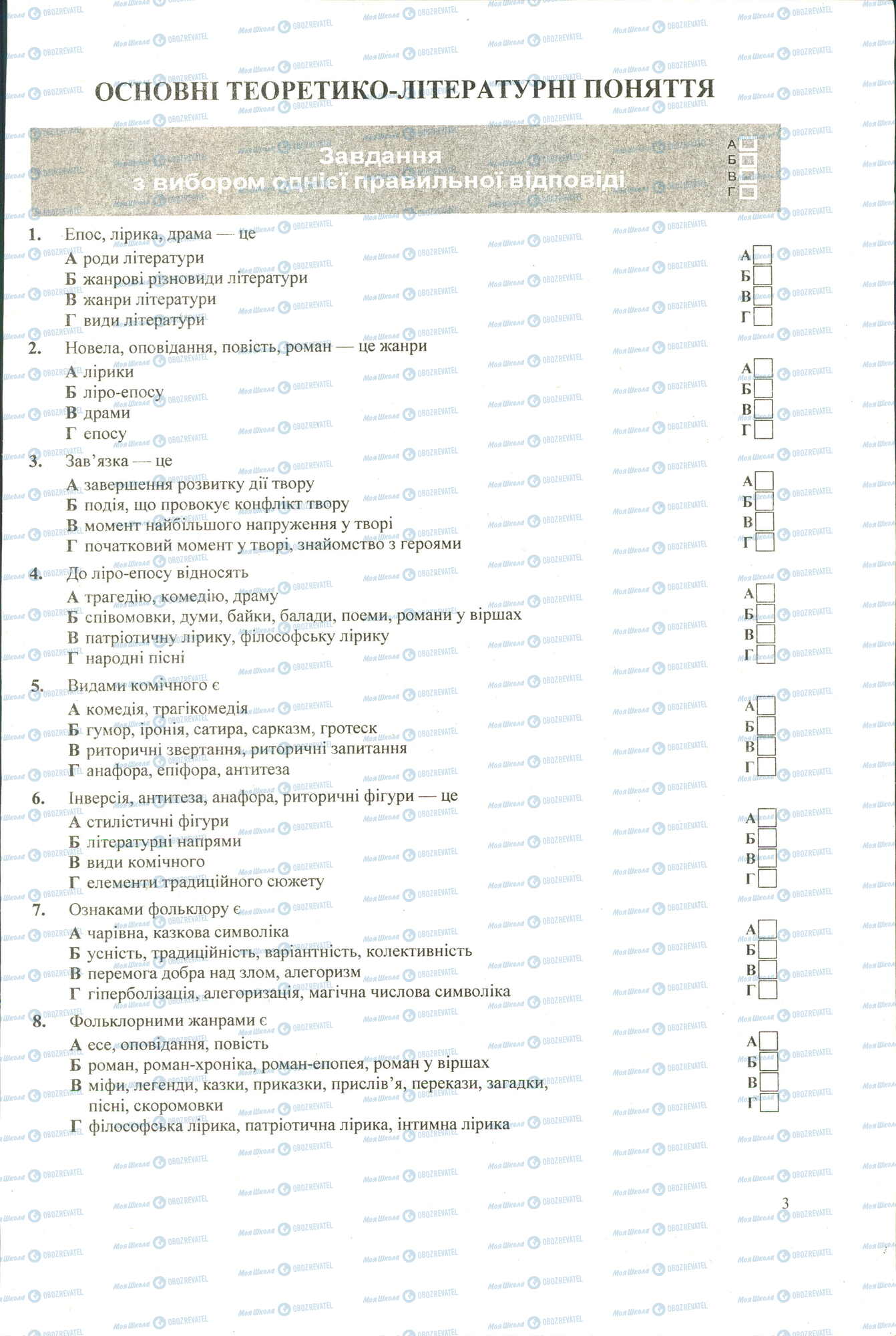 ЗНО Укр лит 11 класс страница 1-8