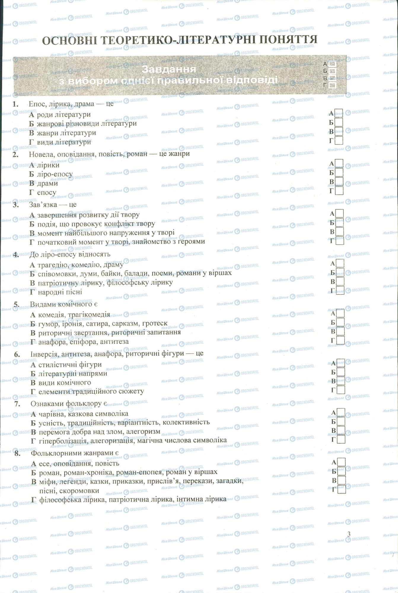 ЗНО Українська література 11 клас сторінка 1-8