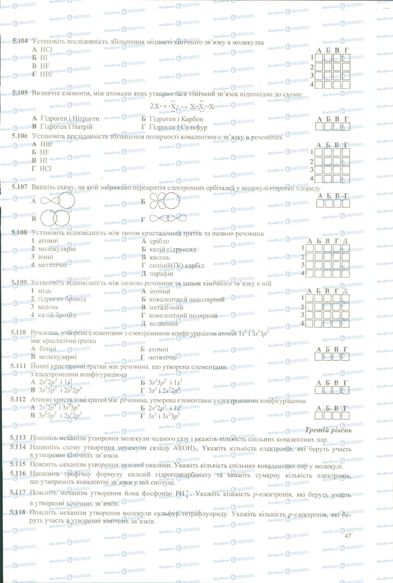 ЗНО Хімія 11 клас сторінка 104-118
