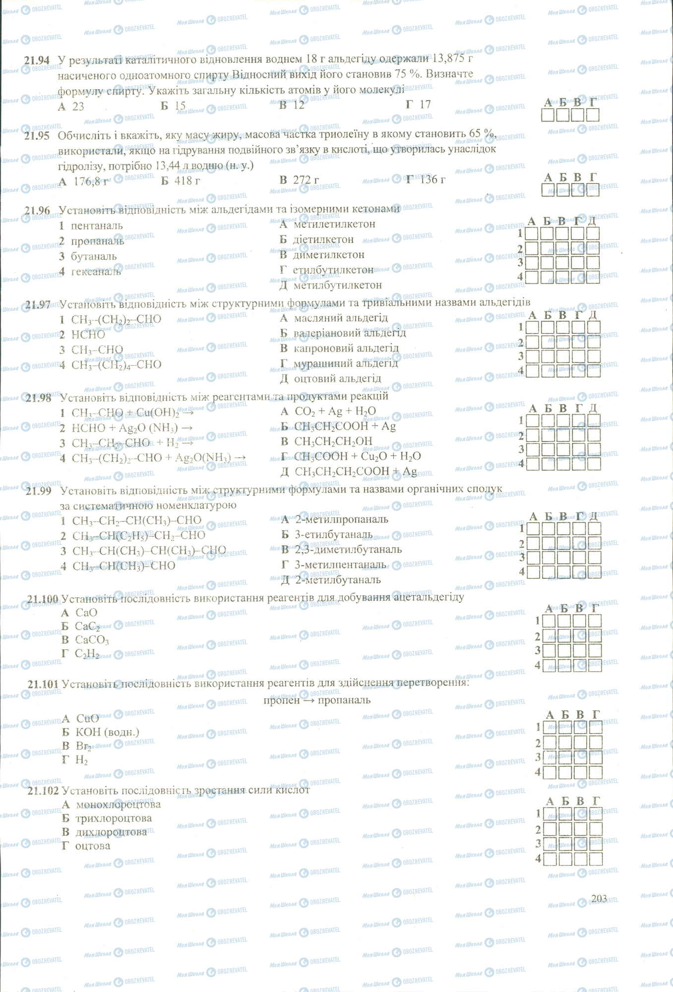 ЗНО Хімія 11 клас сторінка 94-102