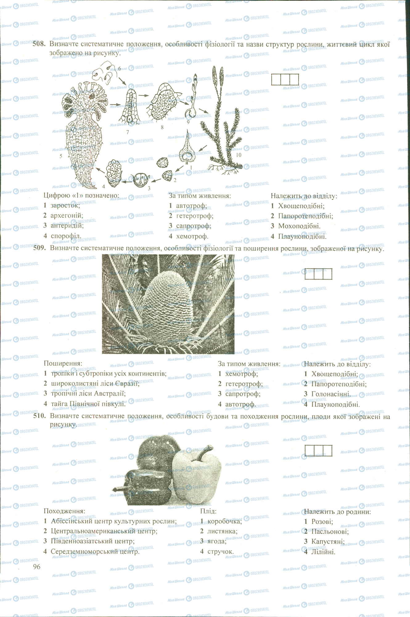 ЗНО Біологія 11 клас сторінка 508-510