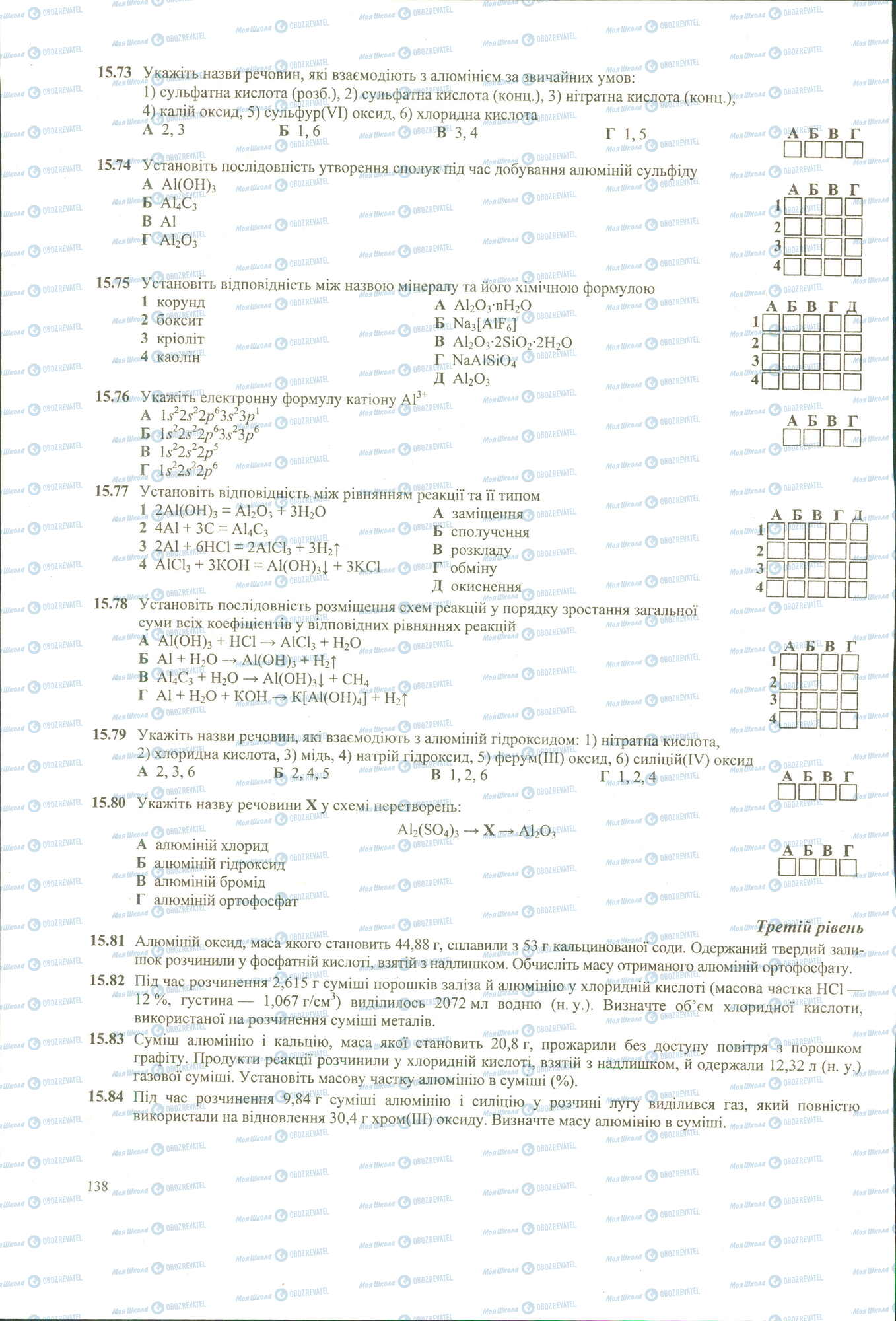 ЗНО Химия 11 класс страница 73-84