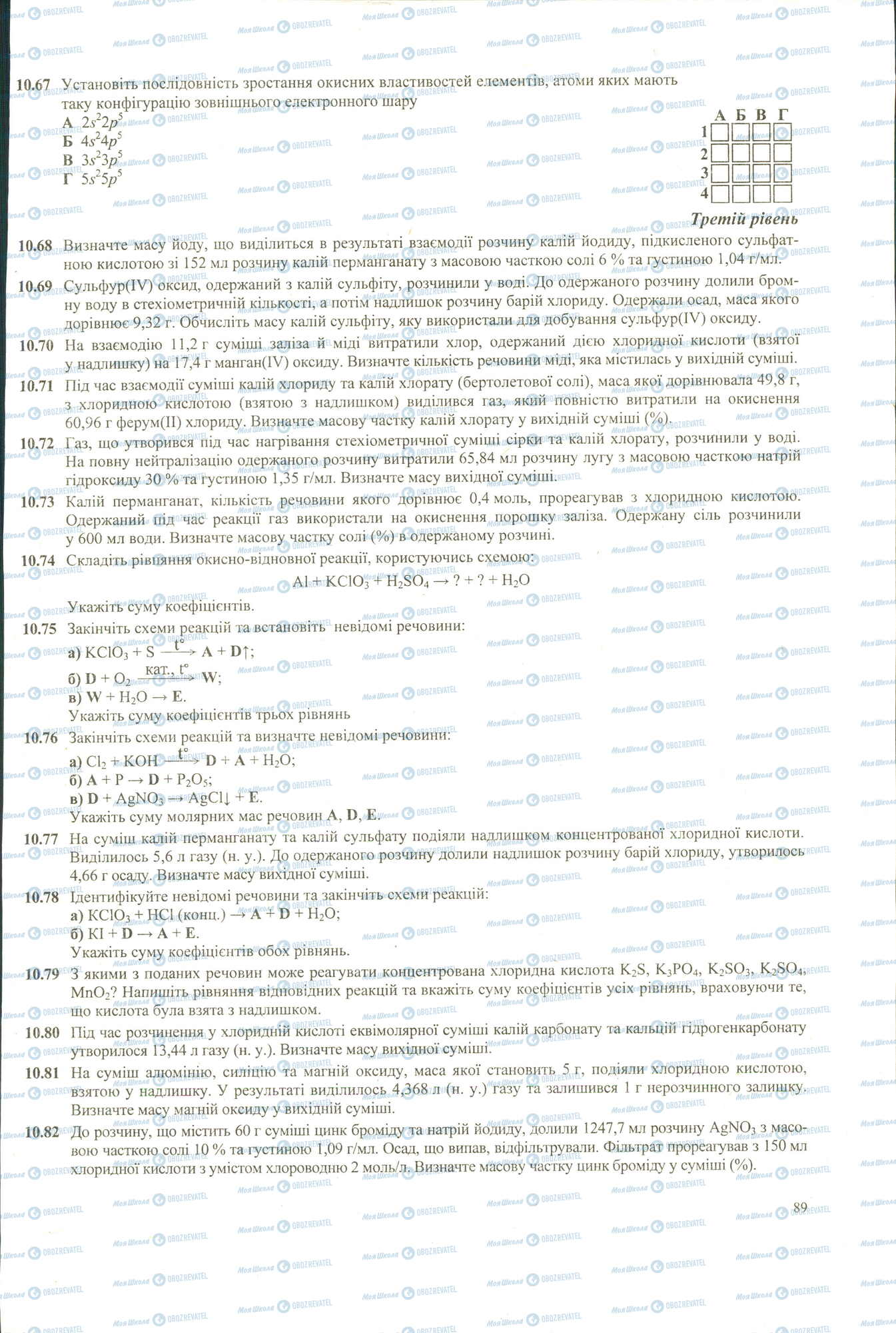 ЗНО Химия 11 класс страница 67-82