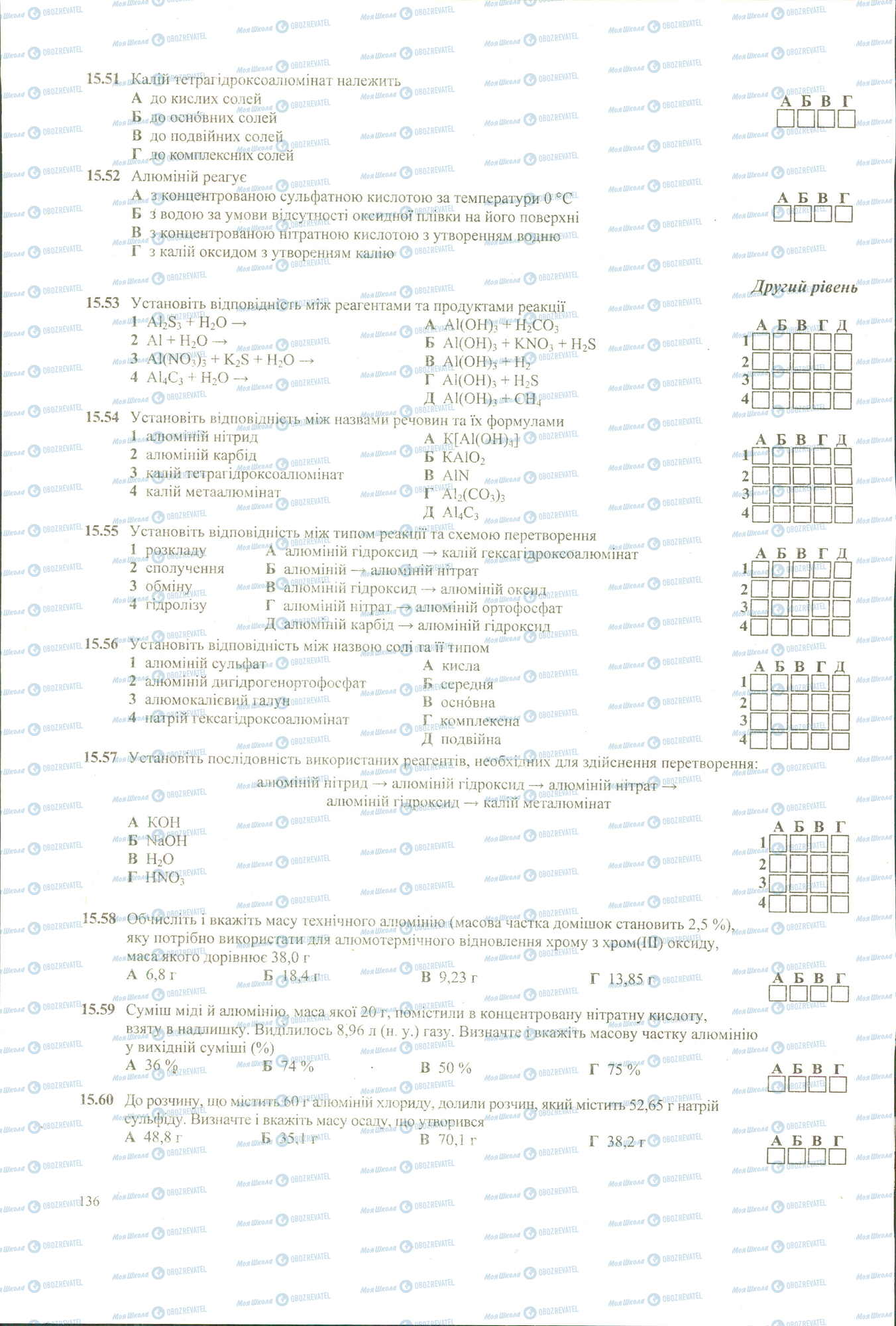 ЗНО Хімія 11 клас сторінка 51-60