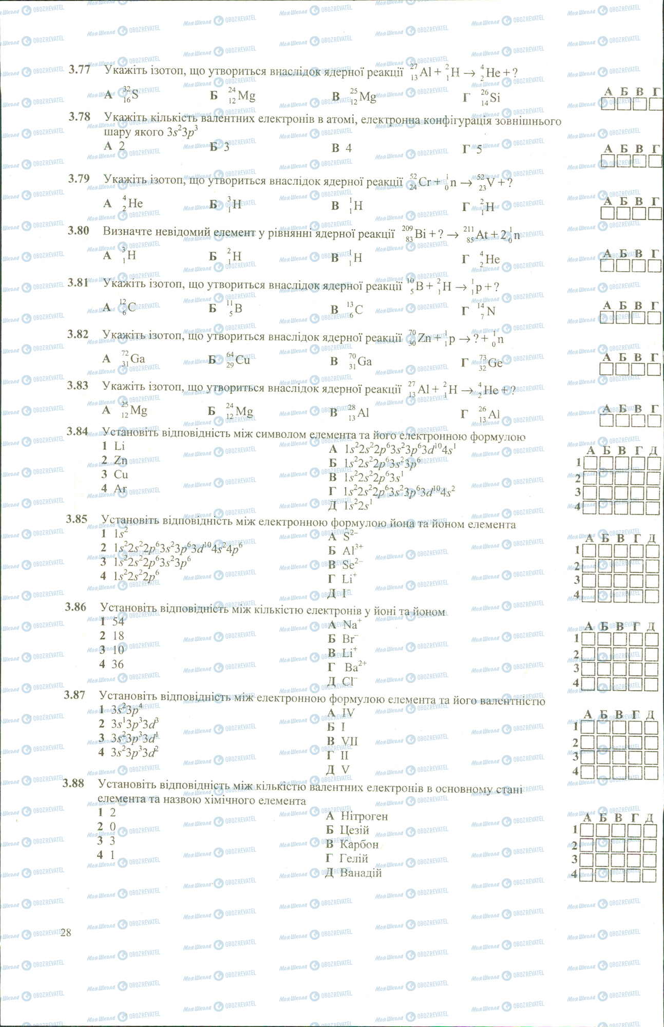 ЗНО Хімія 11 клас сторінка 77-88