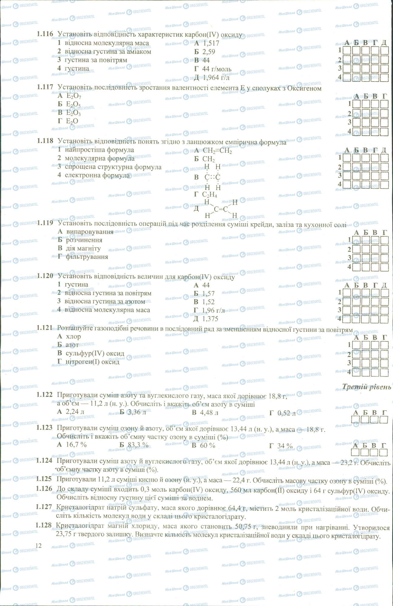 ЗНО Хімія 11 клас сторінка 116-128